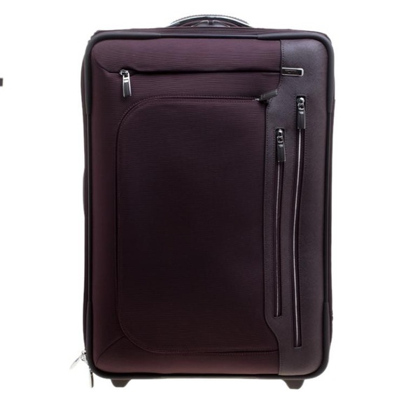 Tumi Burgundy Nylon Arrive De Gaulle International 2 Wheeld Carry-On Luggage - Picture 13 of 15